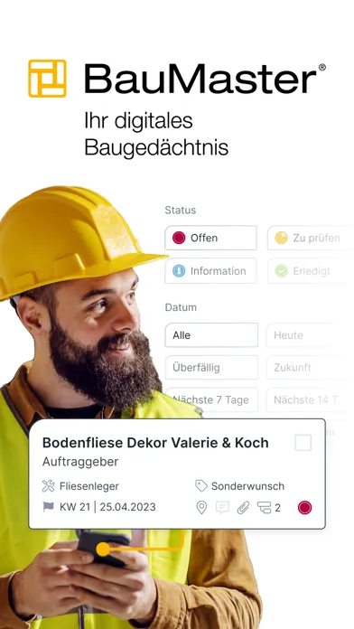 Tangkapan layar BauMaster ® Bauleiter App