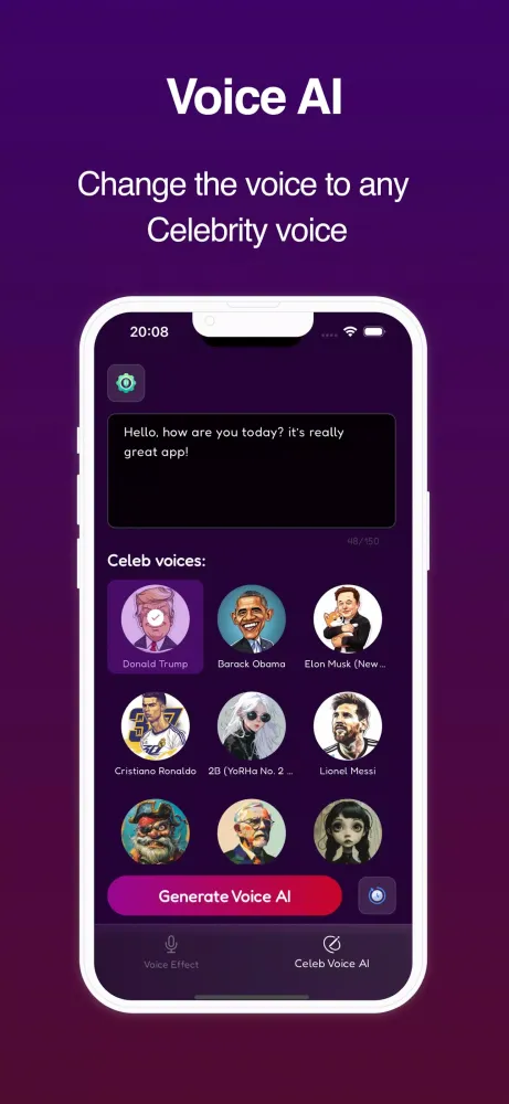 Celebrity Voices AI Changer Screenshots