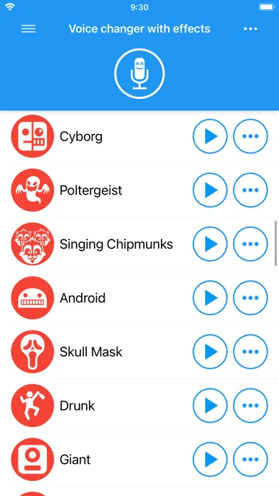 Voice changer with effects سکرین شاٹس