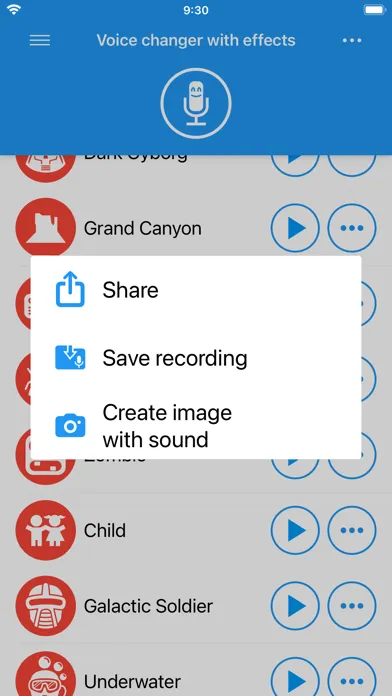Voice changer with effects سکرین شاٹس