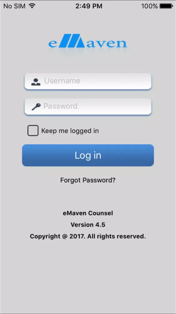 Ảnh chụp màn hình của eMaven Admin Counsel