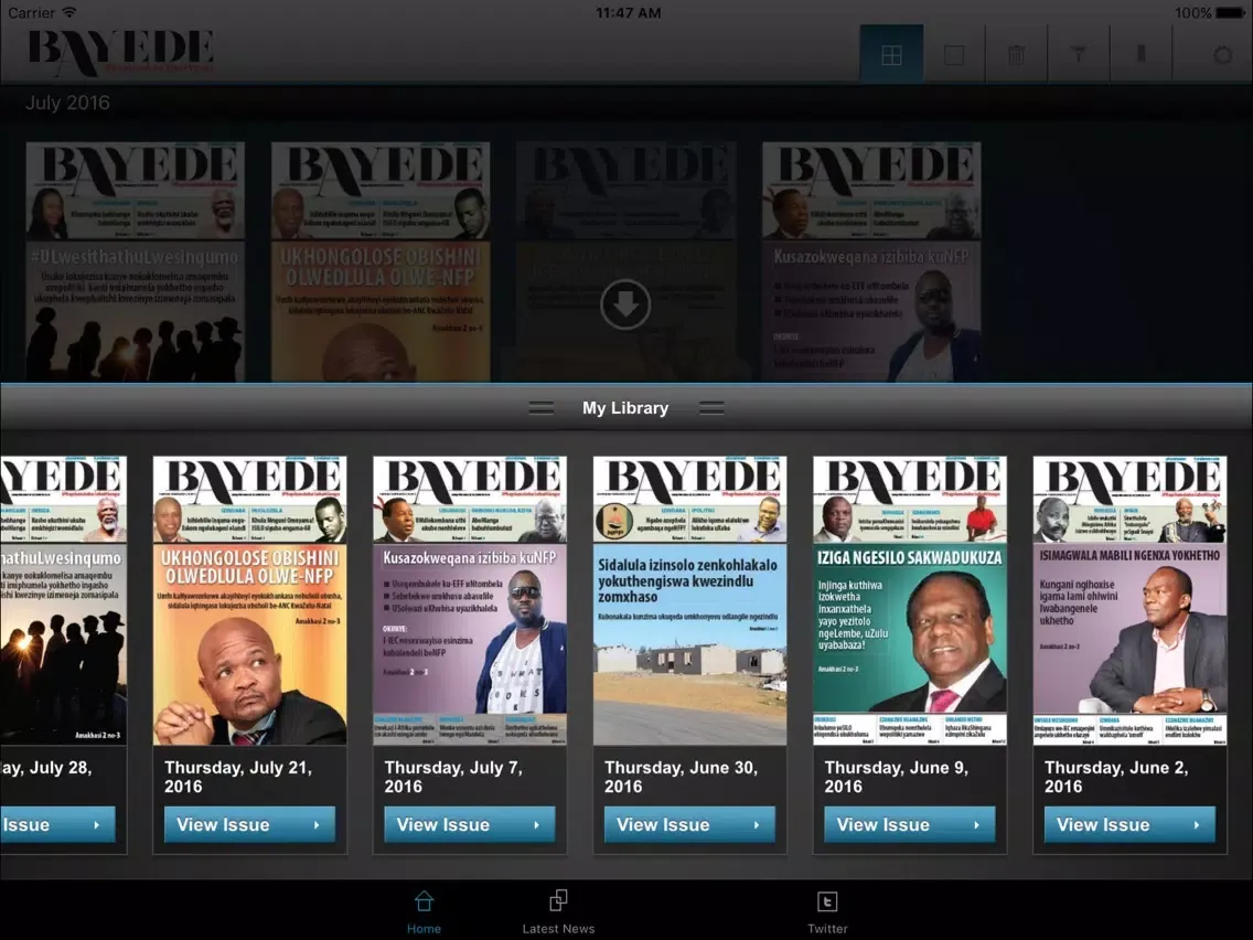 Captures d'écran de Bayede News iPad 