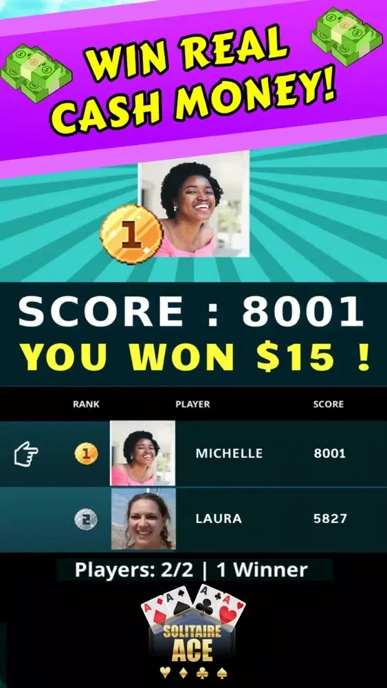 Tangkapan skrin Solitaire Ace: Win Real Money