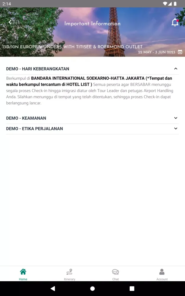 NADIA - Travel Planner Screenshots