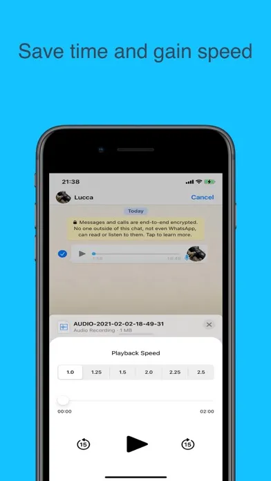 Capturas de pantalla de 2x Speed Audio