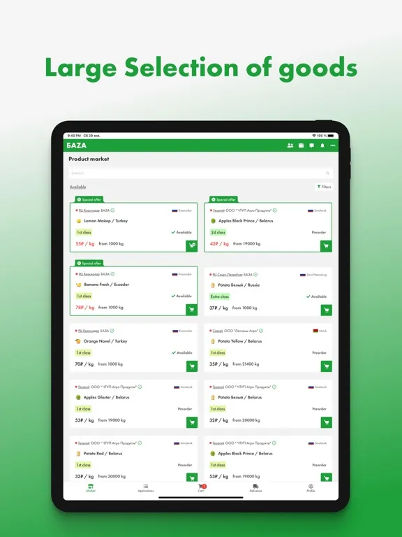 Скриншоты BAZA STORE iPad 