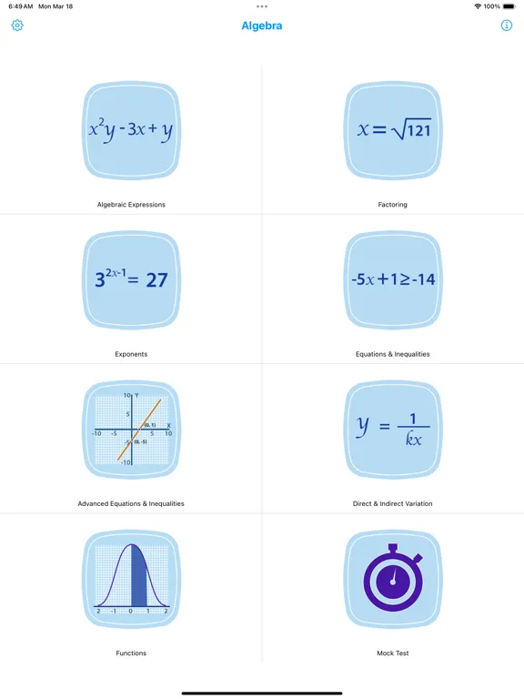 تصاویر SAT Math : Algebra Lite iPad 