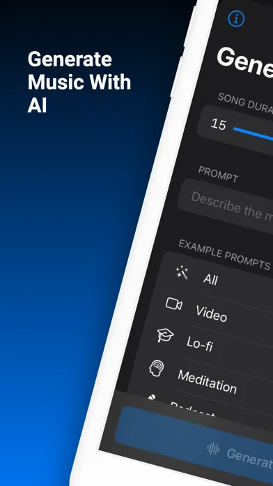 Ảnh chụp màn hình của AI Music Generator - Songburst
