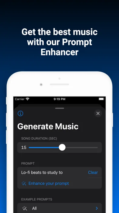 Ảnh chụp màn hình của AI Music Generator - Songburst