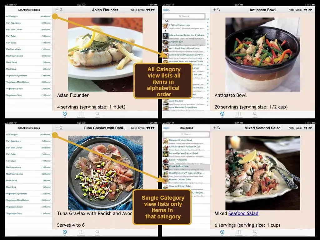 ภาพหน้าจอของ 400 Atkins Recipes iPad 