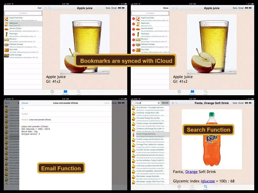 Glycemic Index and Load for Foods iPad 应用截图