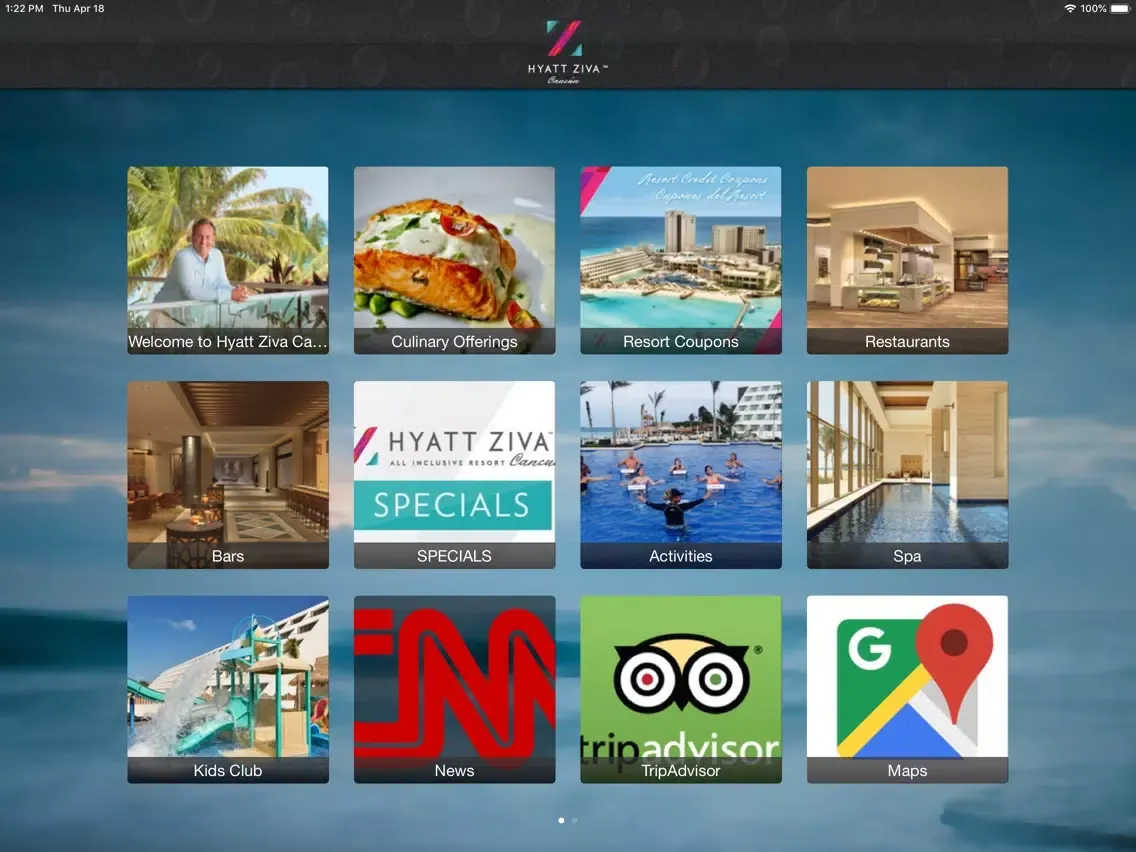Tangkapan skrin Hyatt Ziva Cancun iPad 