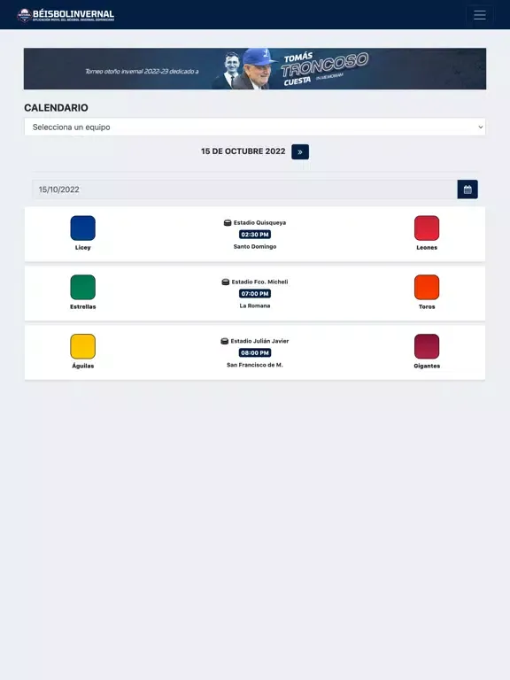 Zrzuty ekranu Béisbol Invernal iPad 