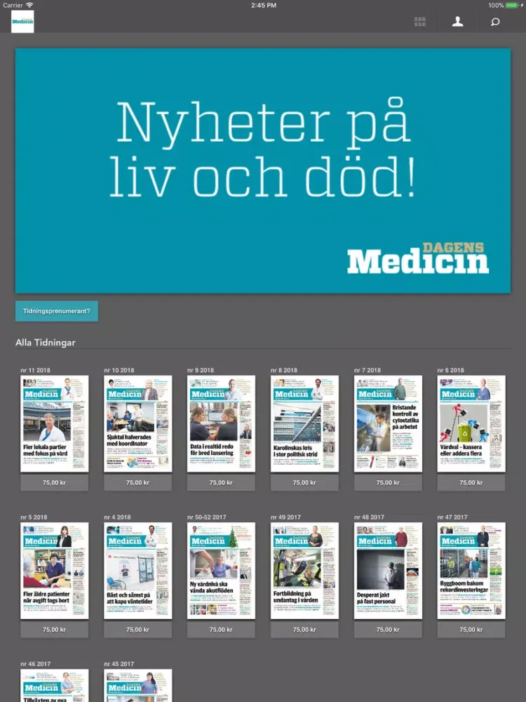 تصاویر Dagens Medicin. iPad 