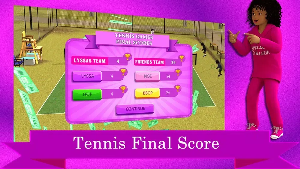ภาพหน้าจอของ B'Bop and Friends Tennis Game