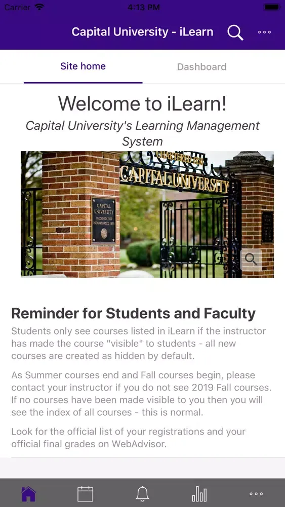 Capturas de tela do Capital University - iLearn