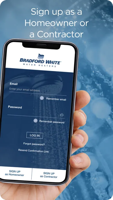 Captures d'écran de Bradford White Connect™