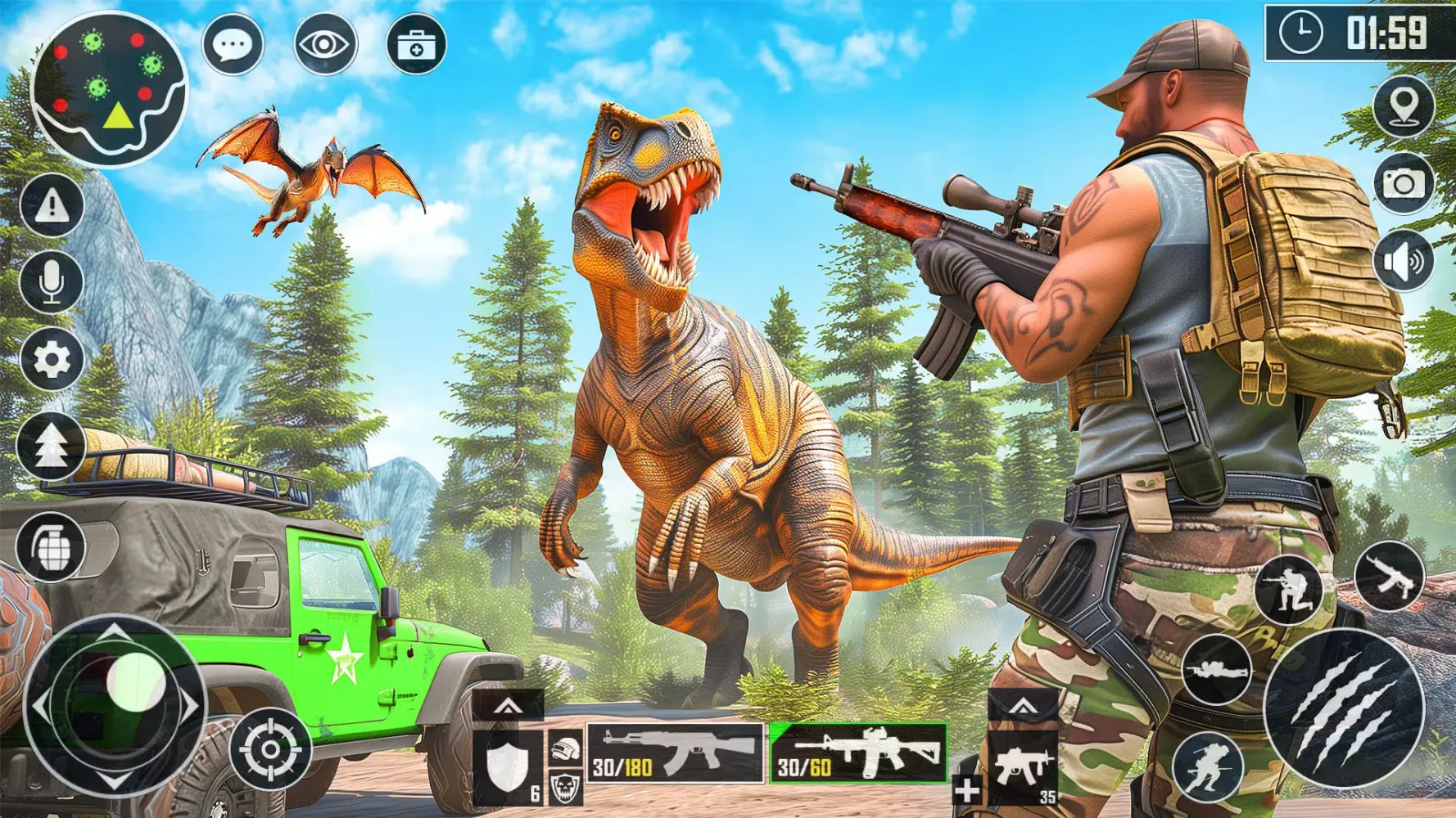 Captures d'écran de Dinosaur Hunter Shooting Games