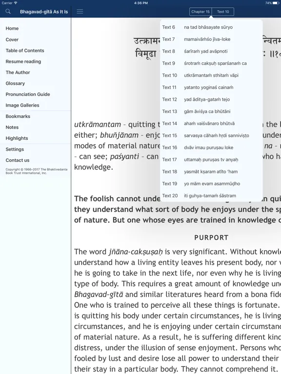 Capturas de pantalla de Bhagavad-gita As It Is iPad 