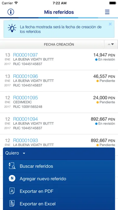 Capturas de pantalla de BBVA T-Refiero