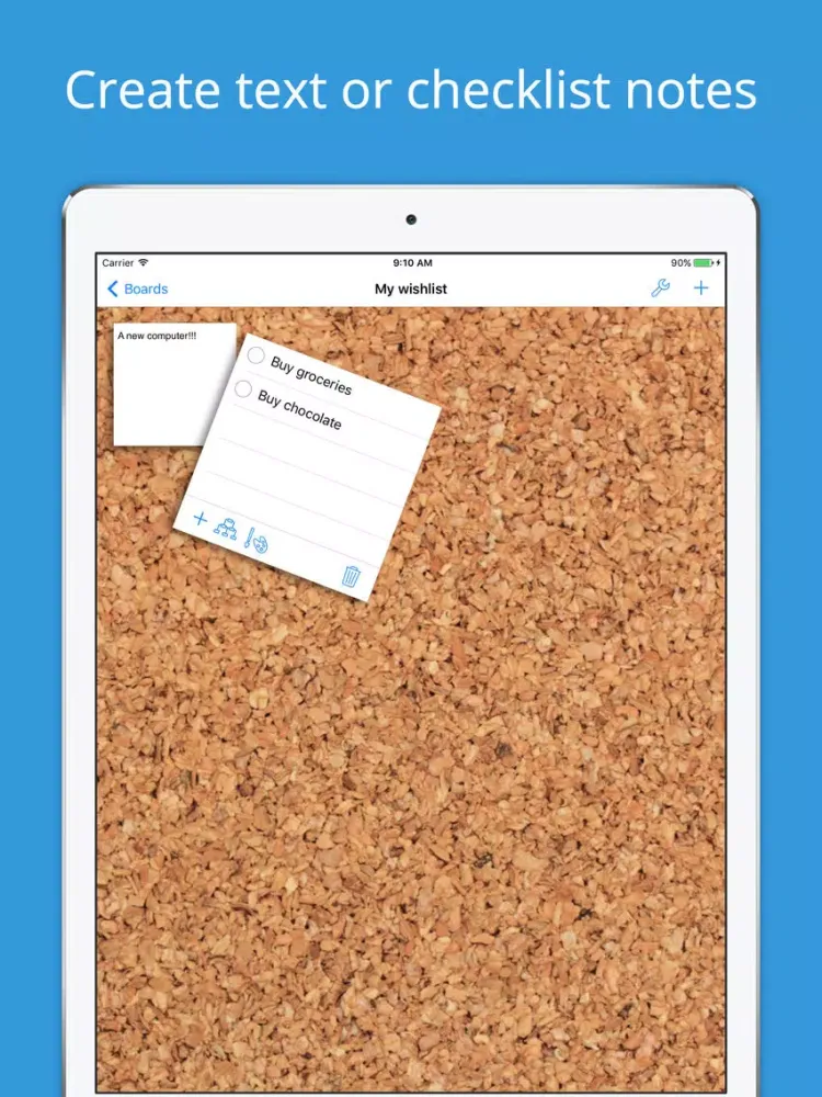 Corkboardoo iPad  スクリーンショット