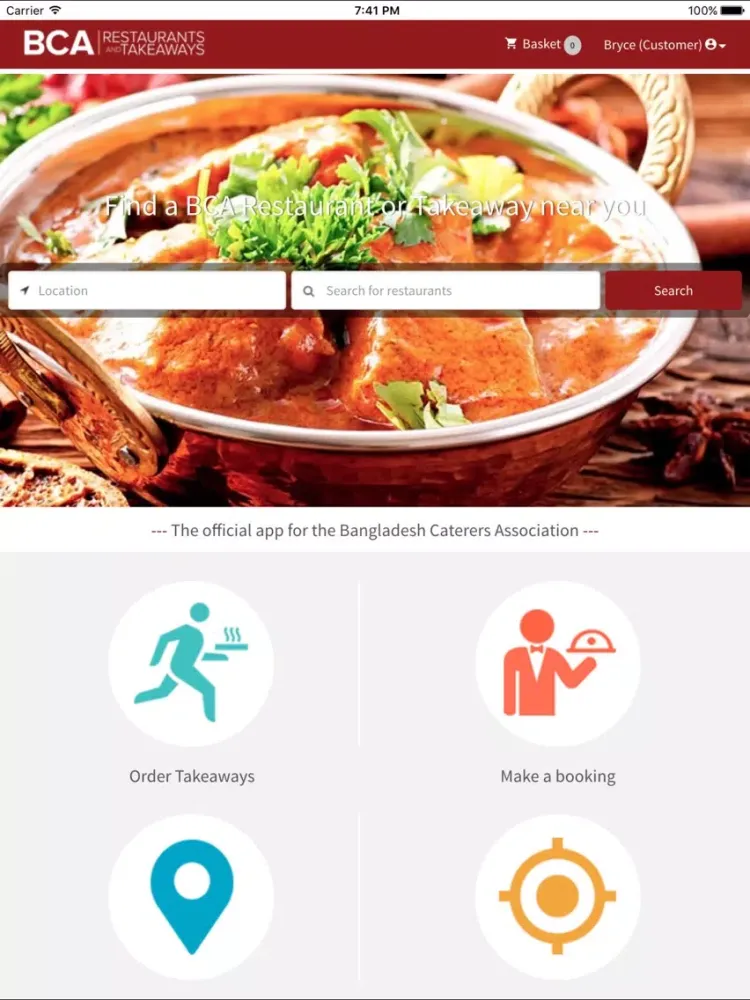 Tangkapan layar BCA Restaurants and Takeaways iPad 