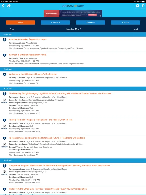 Screenshot di BCBSNS 2022 iPad 