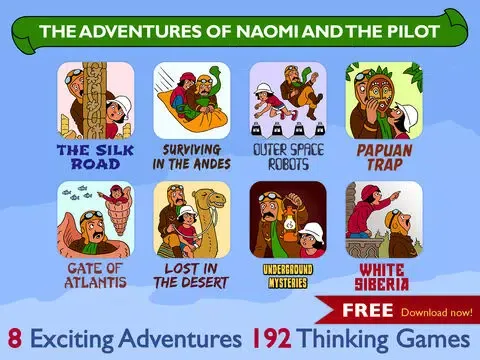 Capturas de tela do Smart Kids : The 8 Adventures of Naomi and the Pilot iPad 