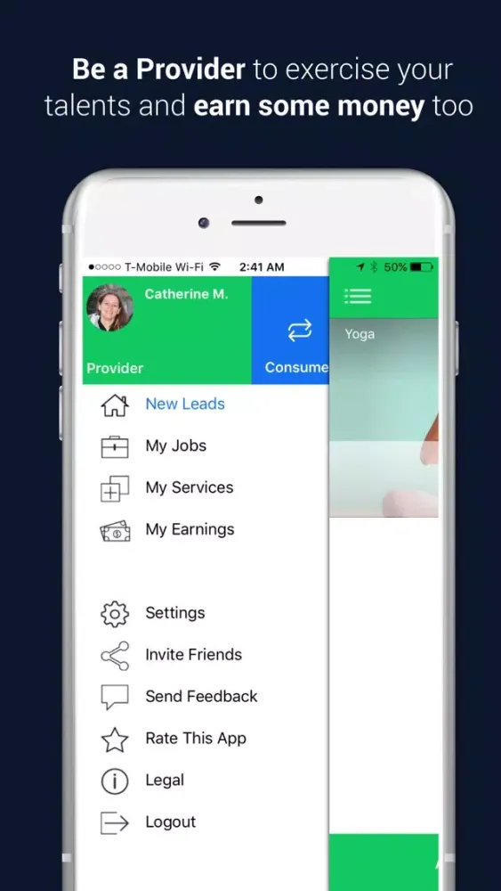 Capturas de tela do Koble App