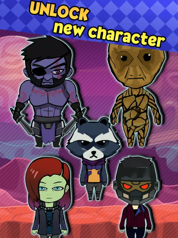 Capturas de tela do Superhero of Galaxy Hitter Lite Game iPad 