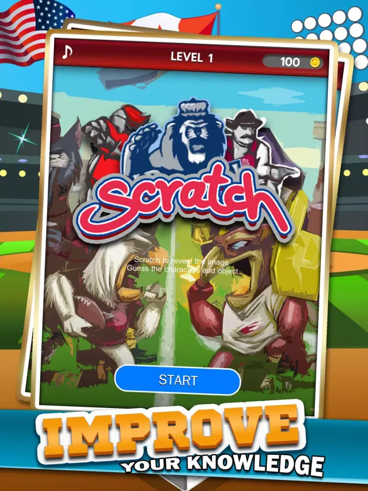 College Mascot Photo Scratch Trivia Games iPad  Screenshots