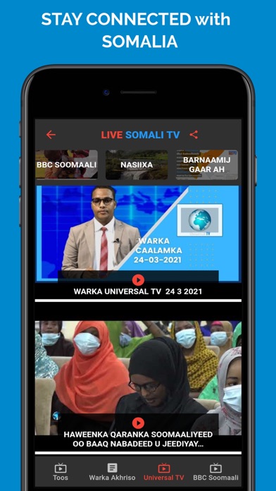 Tangkapan layar Live Somali TV