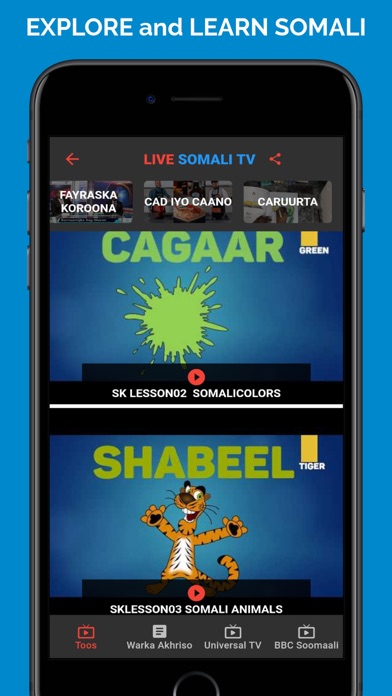 Tangkapan layar Live Somali TV