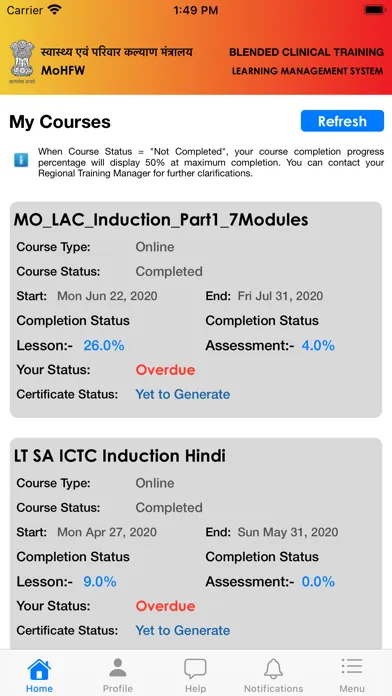 ภาพหน้าจอของ BCT-Learning Management System