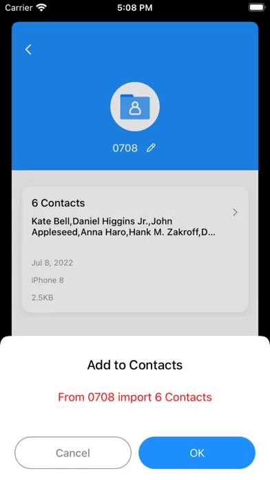 Contacts Backup & Restore Plus स्क्रीनशॉट