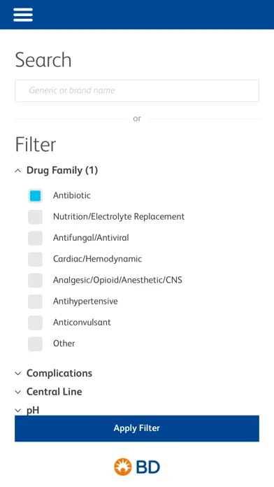 BD Infusate Companion سکرین شاٹس