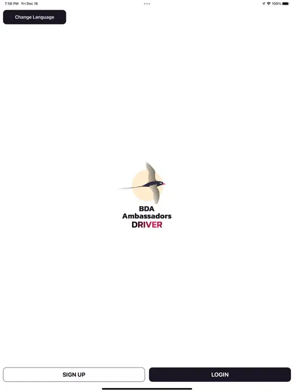 Tangkapan layar BDA Ambassadors Driver iPad 