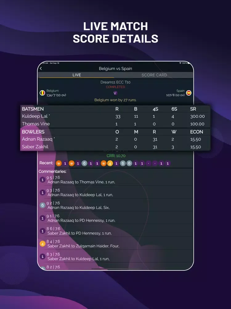 Capturas de pantalla de CricBomb - Cricket Live TV iPad 