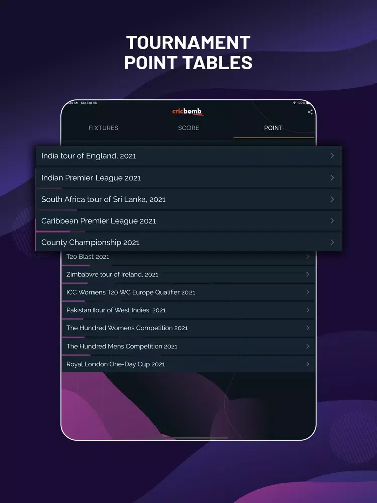 Capturas de pantalla de CricBomb - Cricket Live TV iPad 