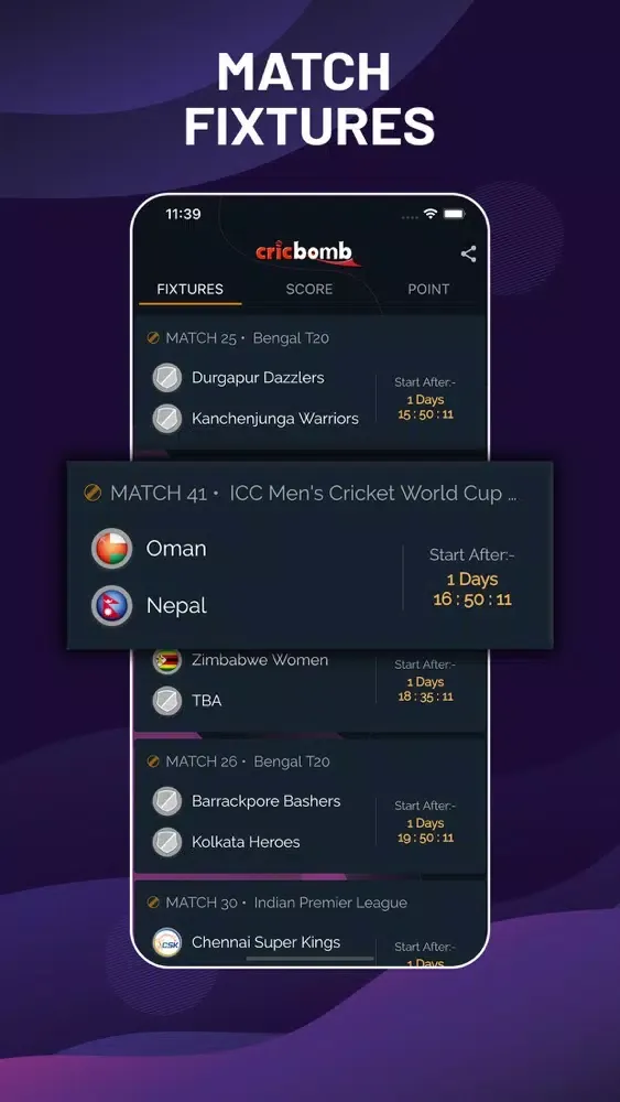 Capturas de pantalla de CricBomb - Cricket Live TV