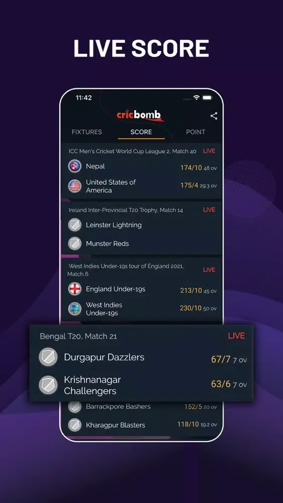 Capturas de pantalla de CricBomb - Cricket Live TV