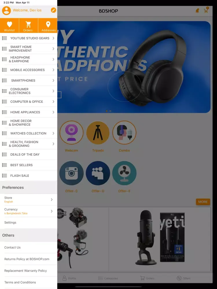 Zrzuty ekranu BDSHOP : YouTube Gadget Shop iPad 