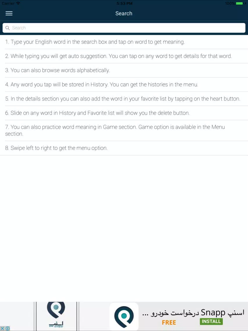 Ảnh chụp màn hình của English : Estonian Dictionary iPad 