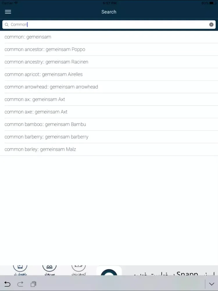 English : Uzbek Dictionary iPad 应用截图