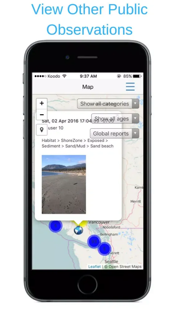 Tangkapan layar Beach Observer: Observe, Record, Monitor