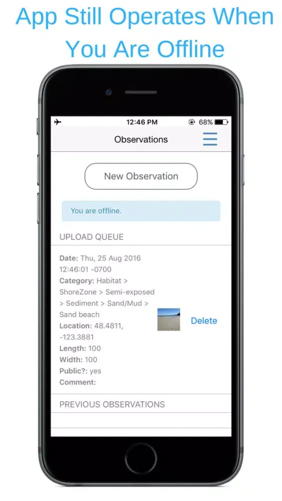 Tangkapan layar Beach Observer: Observe, Record, Monitor