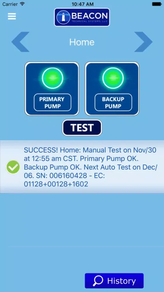 Beacon ProAct SumpPump Monitor Ekran Görüntüleri