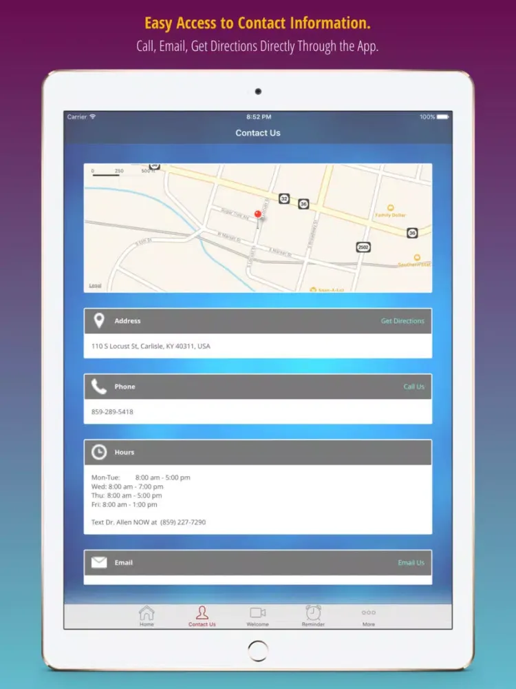 Carlisle Family Dental iPad  سکرین شاٹس