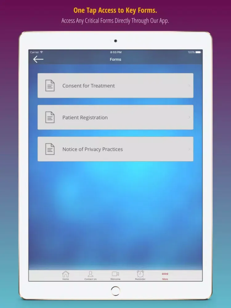 Carlisle Family Dental iPad  سکرین شاٹس