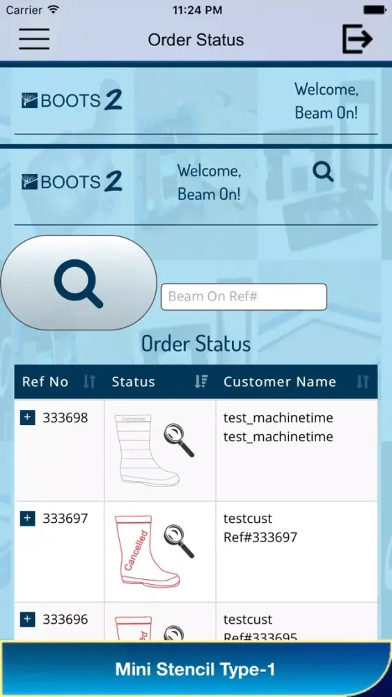 Order Status - Beam On 스크린샷